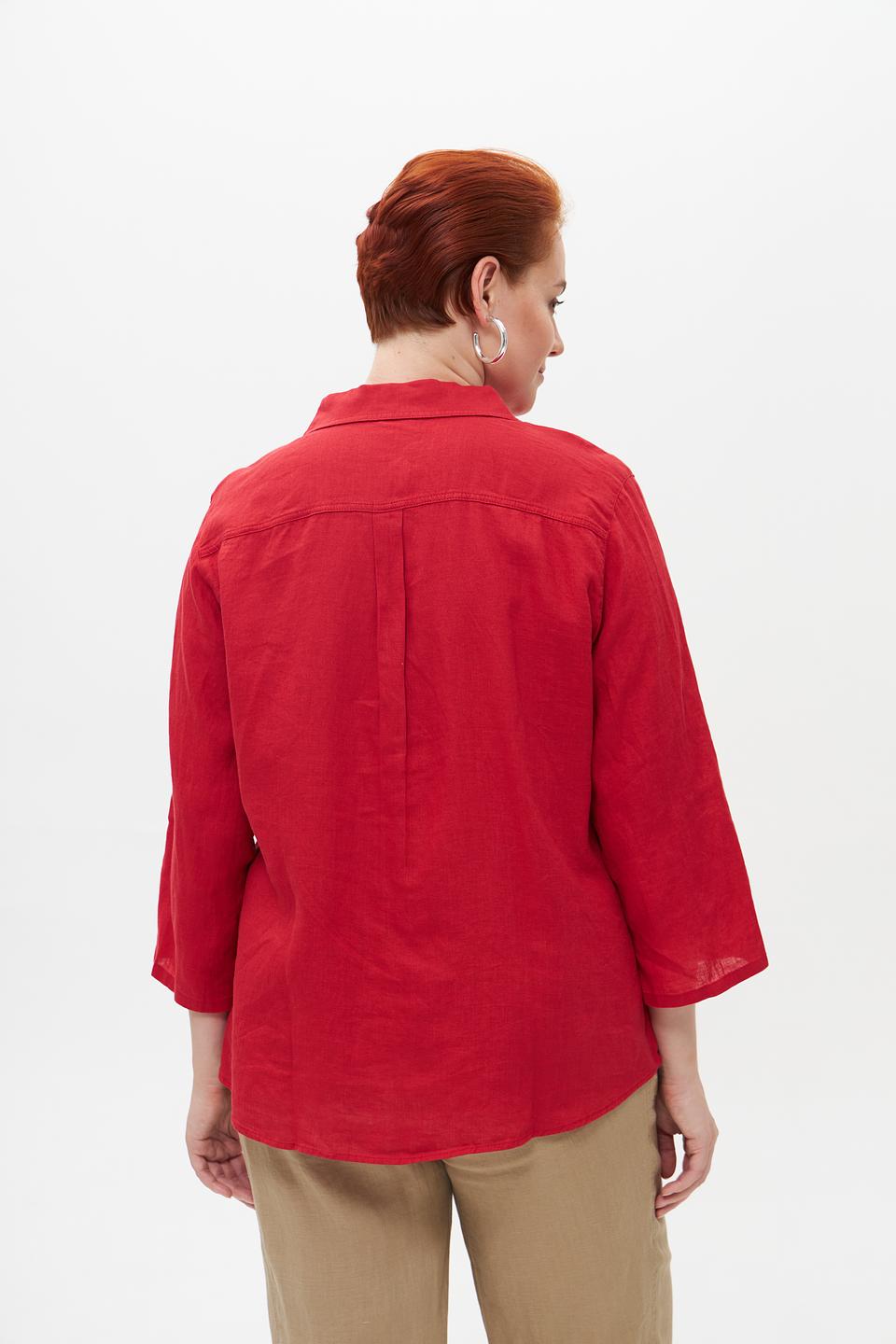 Блузка Barbara Lebek красная с 3/4 рукавом