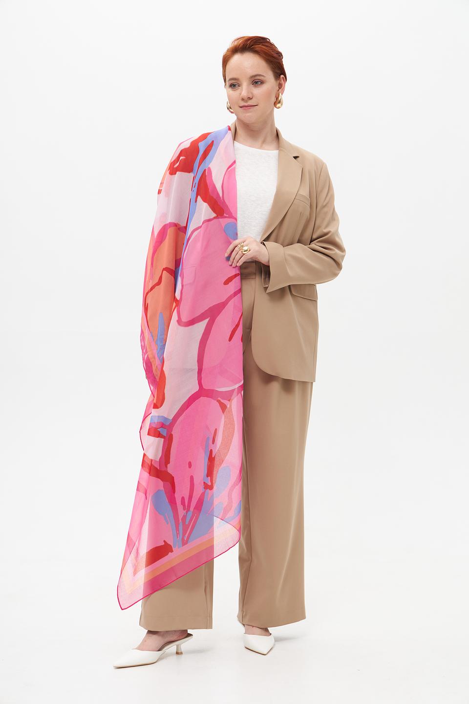 Шарф Lecomte с абстрактным рисунком