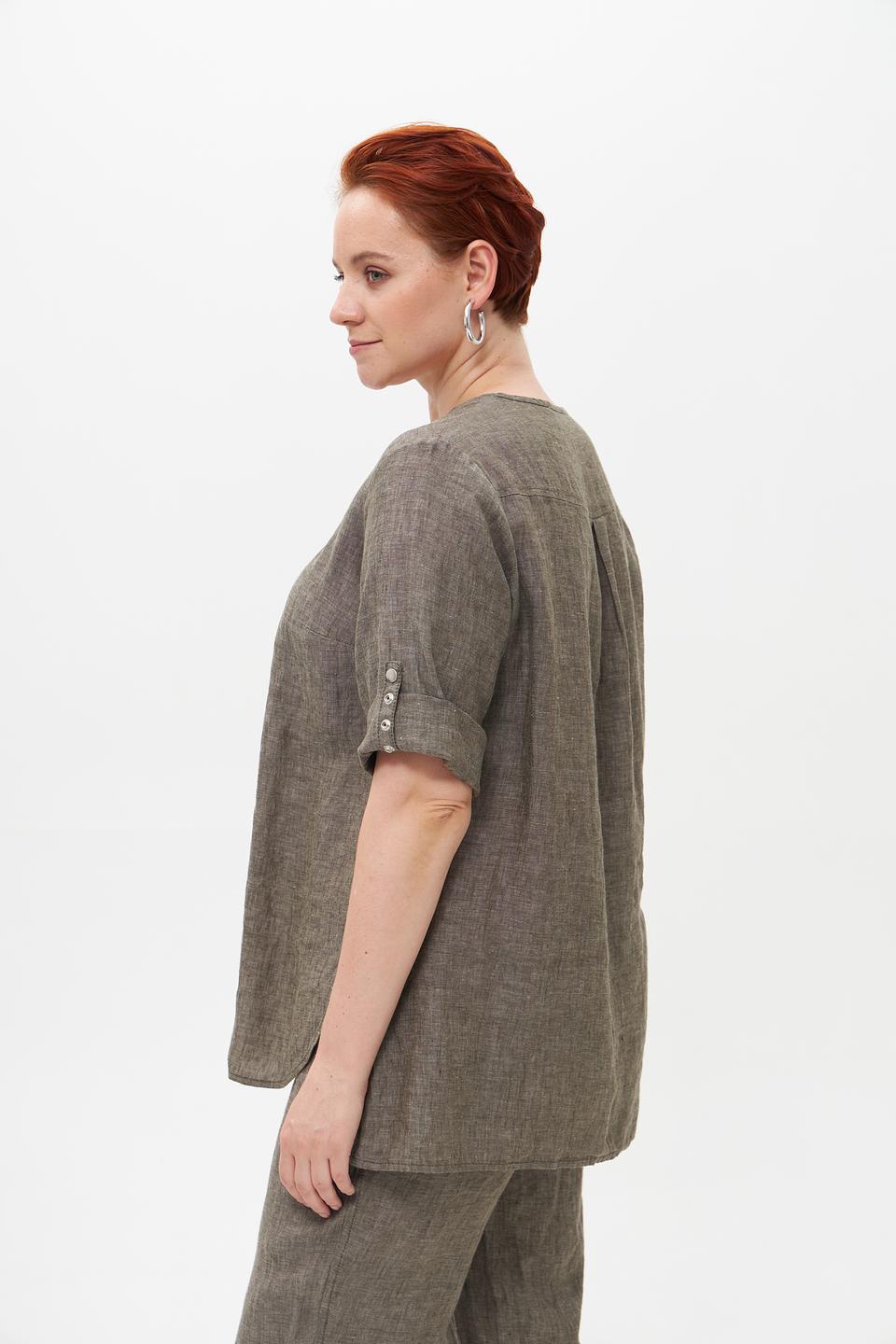 Блузка Doris Streich льняная хаки