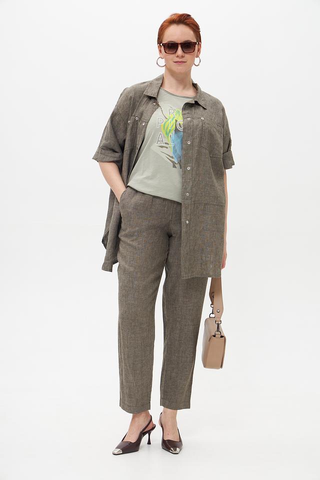 Брюки льняные Doris Streich хаки