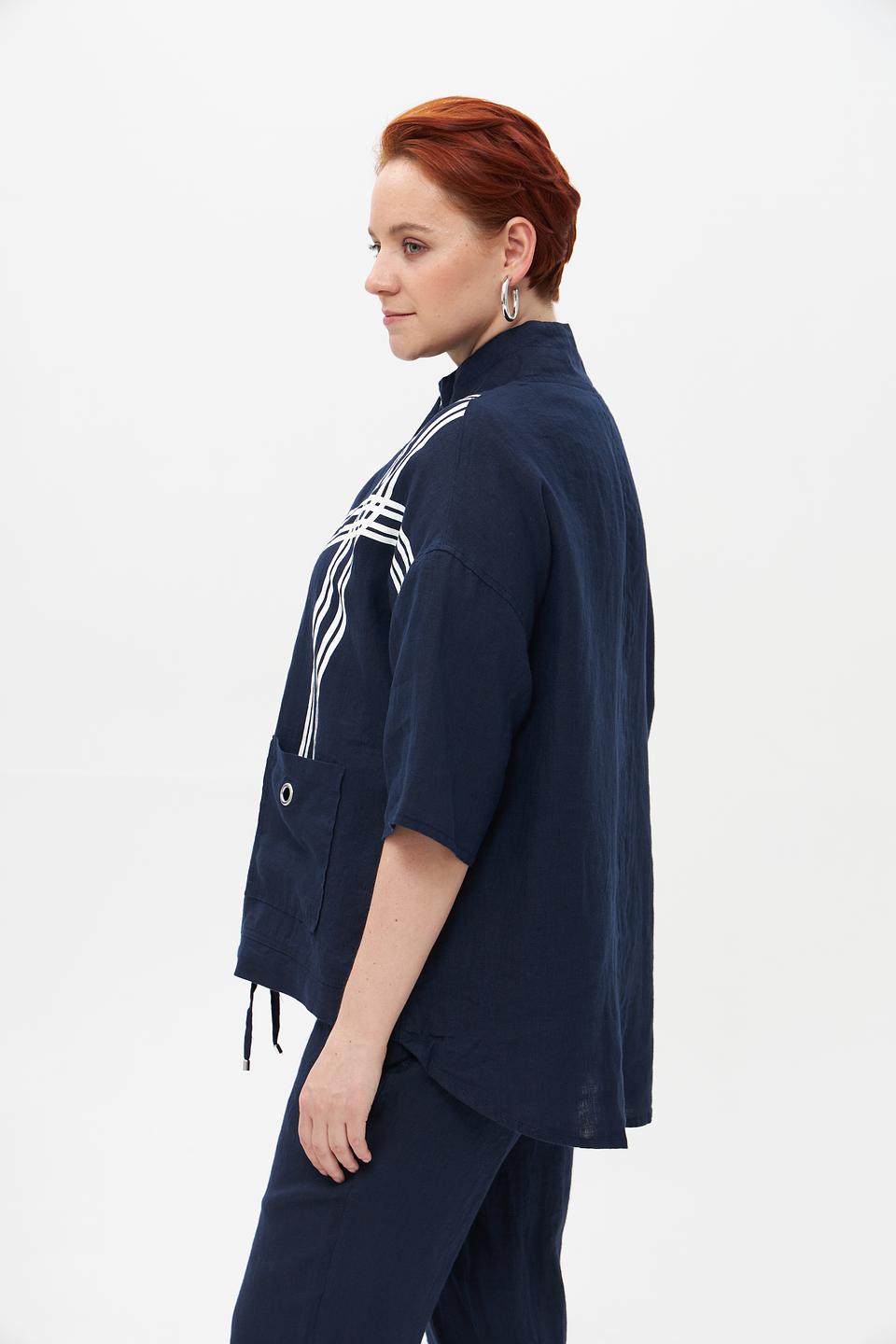 Жакет Doris Streich с полосками синий