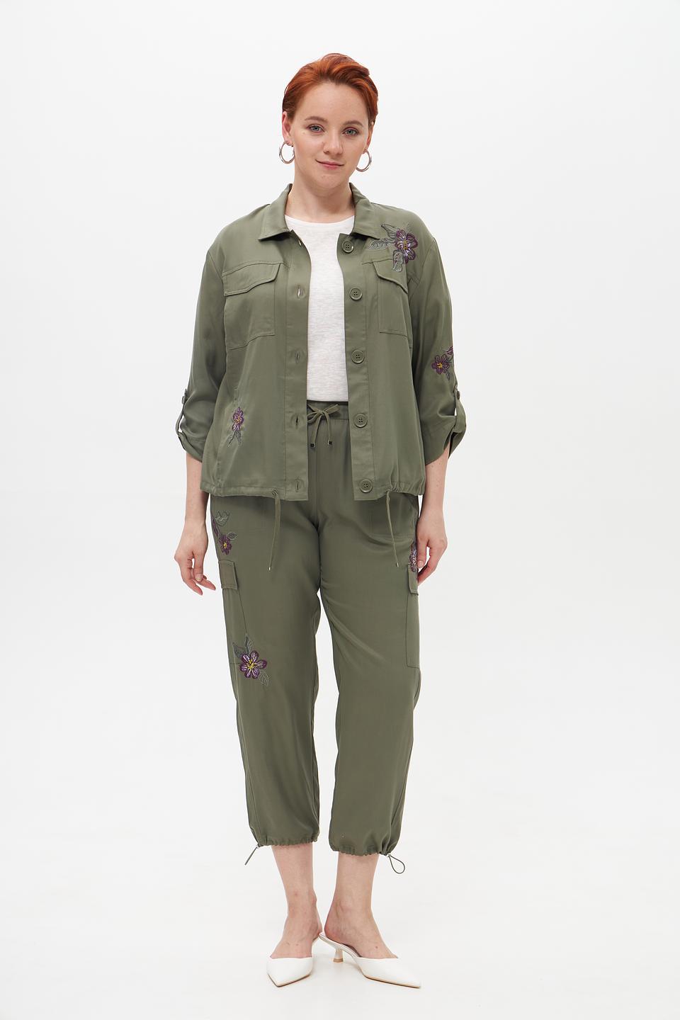Жакет Rabe collection с вышивкой хаки