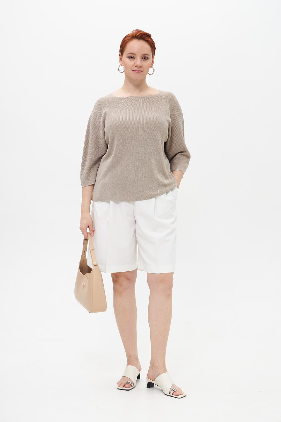 Пуловер Lecomte с рукавом 3/4 бежевый