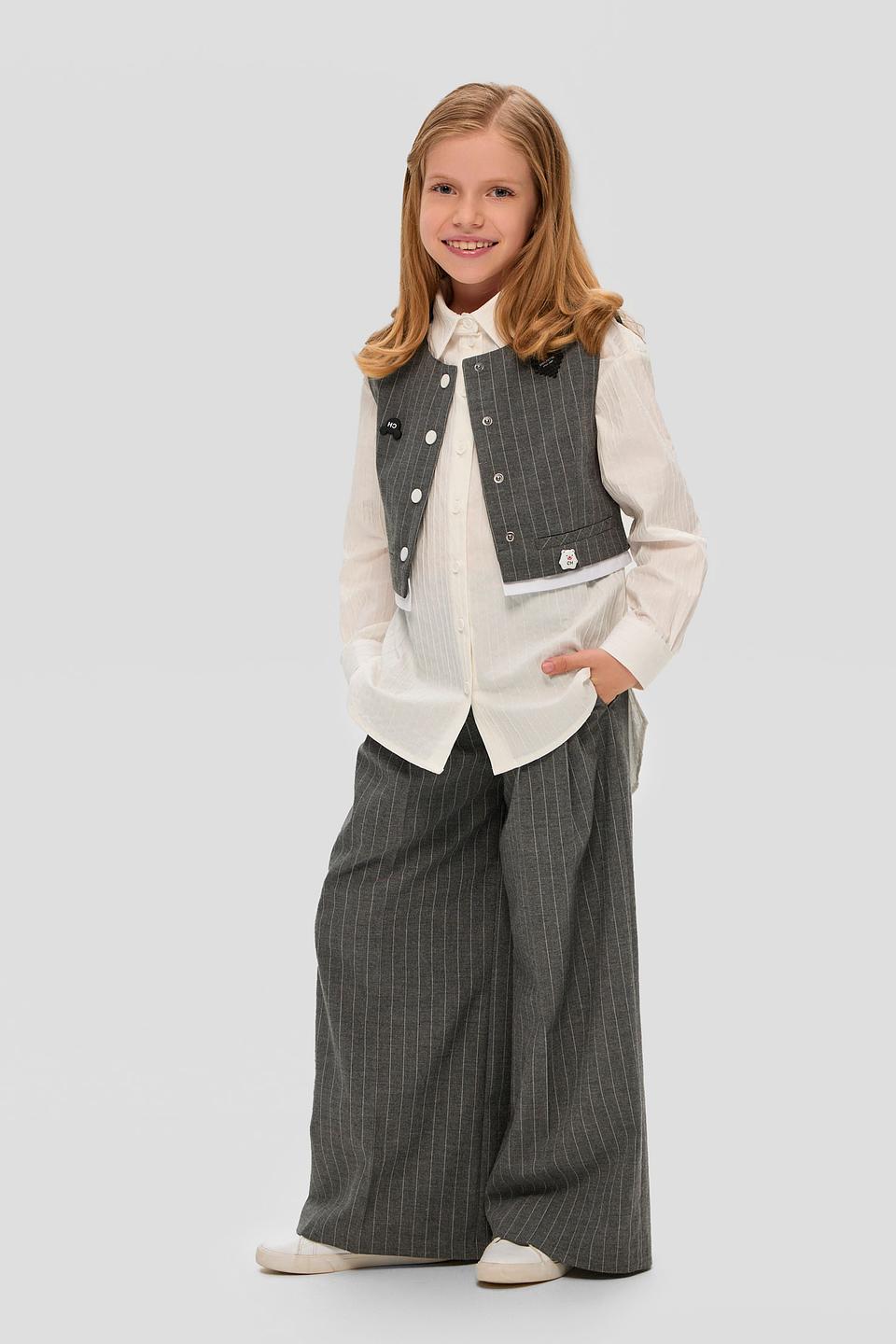 Брюки Choupette дев. в полоску серые