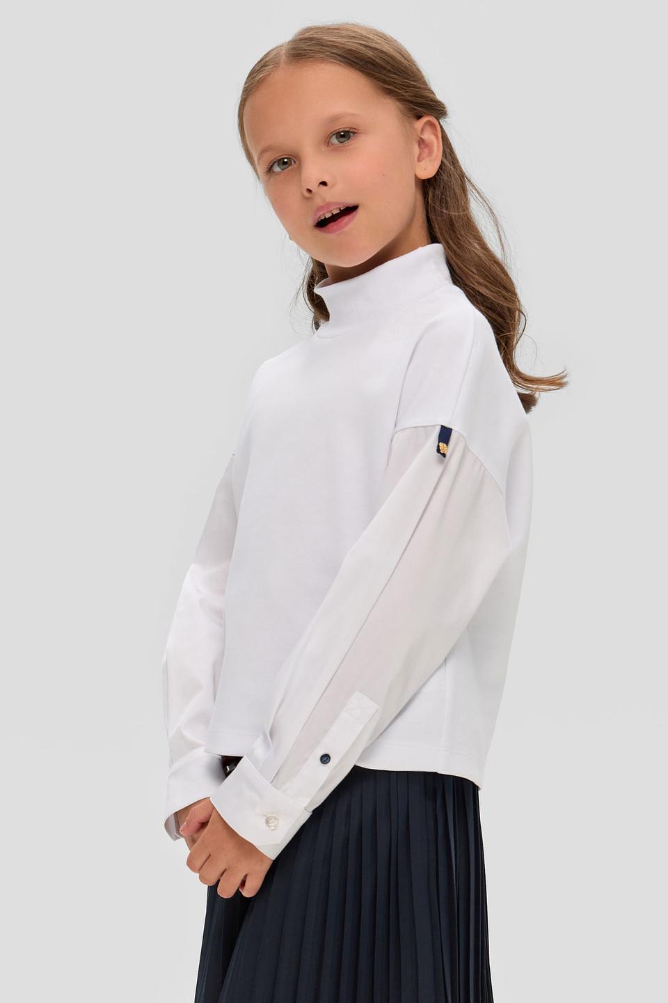 Белый джемпер Choupette для девочки с рукавами рубашкой
