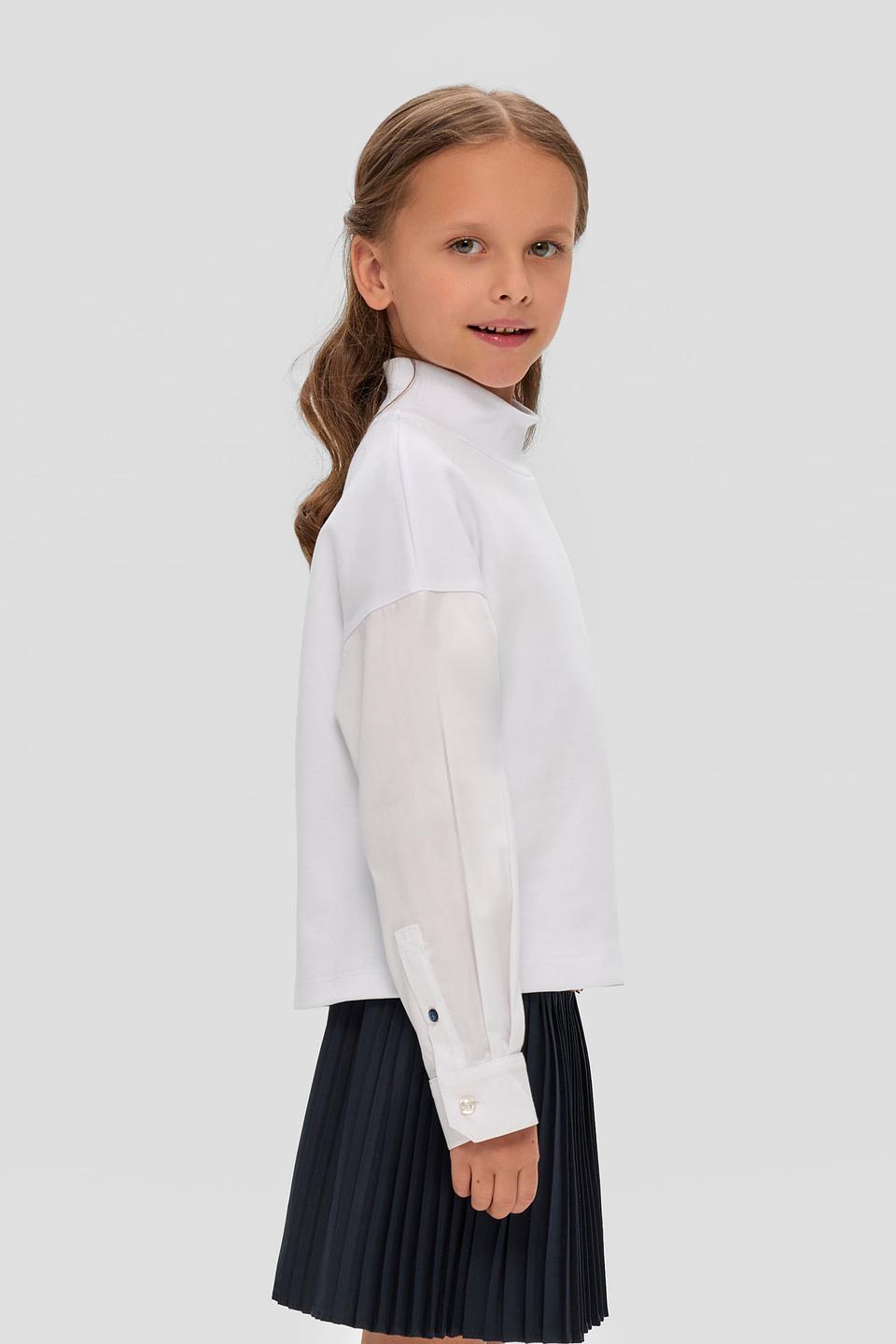Белый джемпер Choupette для девочки с рукавами рубашкой