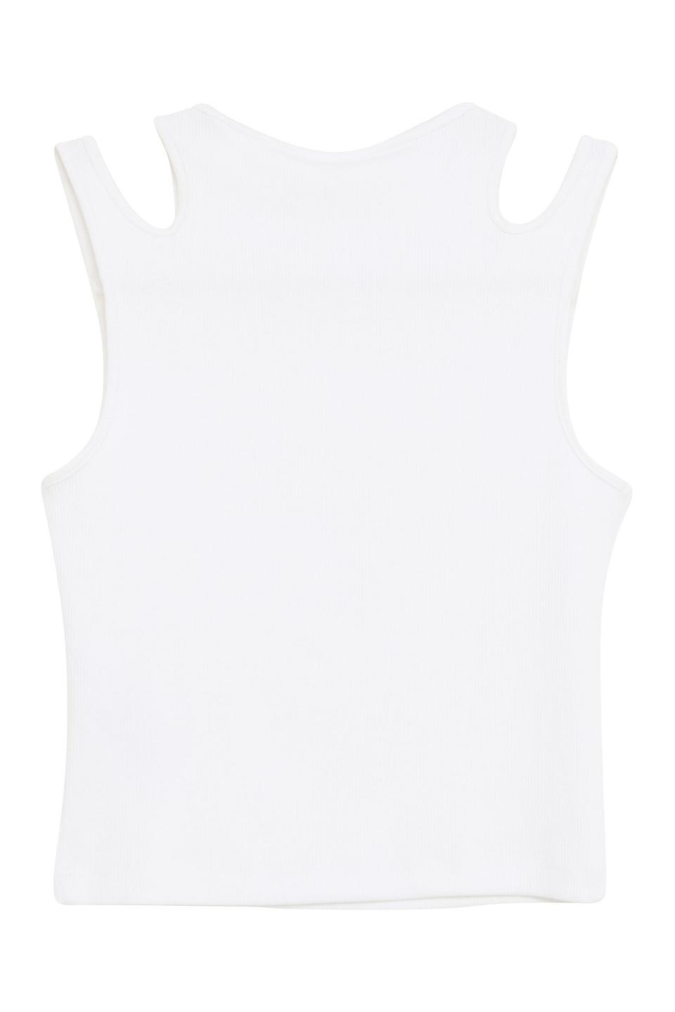 Белая майка s.Oliver с декоративными вырезами для девочки