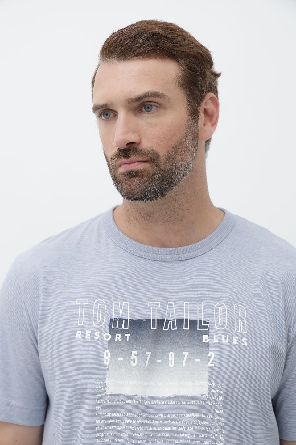 Футболка Tom Tailor серая с принтом