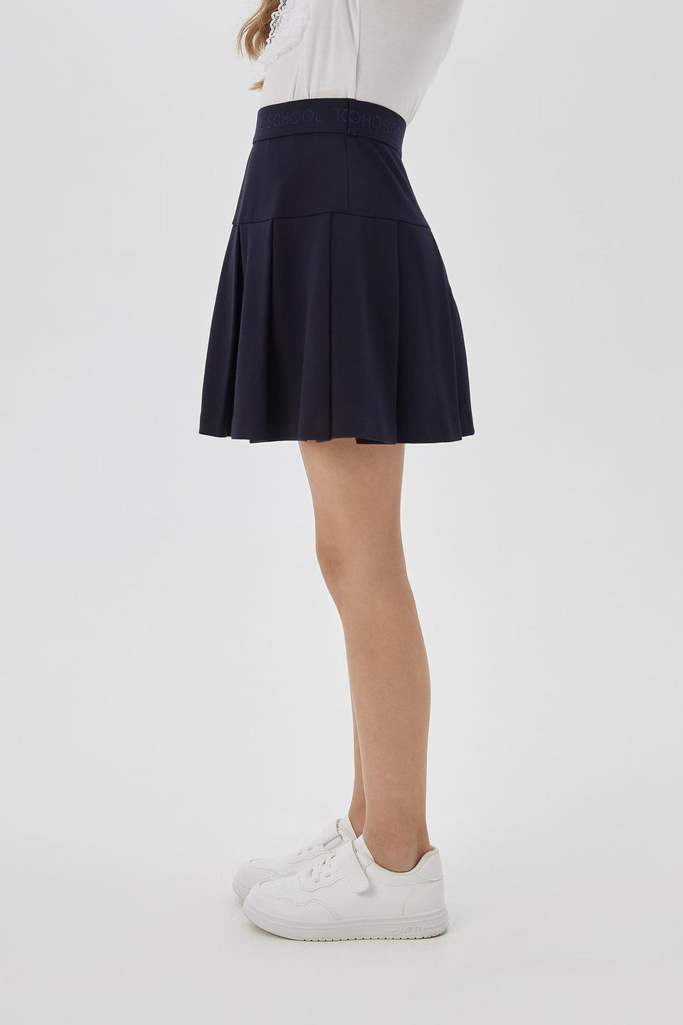 Юбка Choupette плиссе темно-синяя школьная для девочки