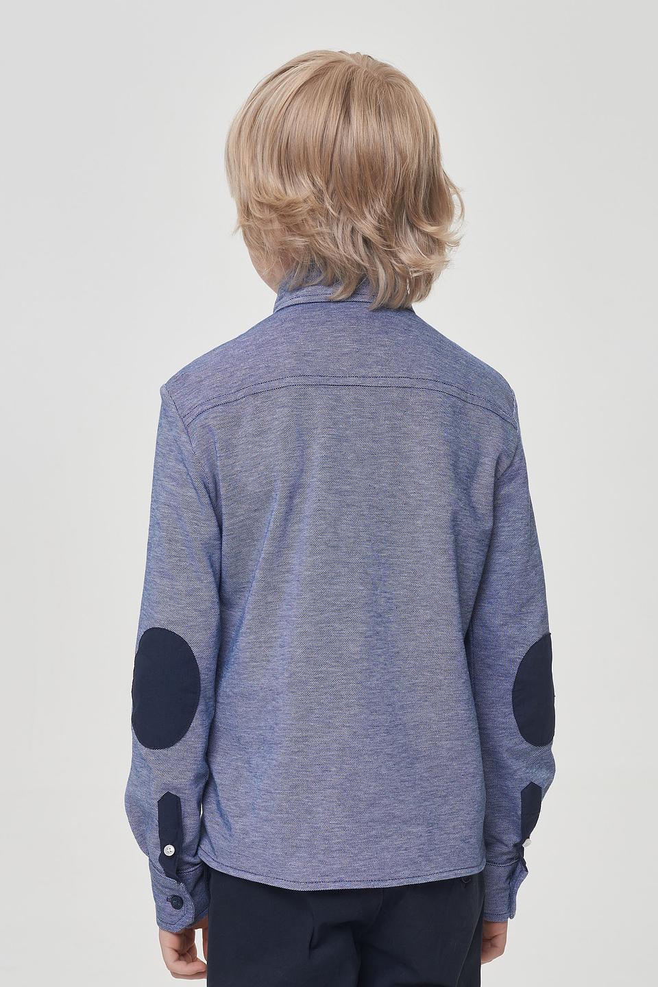 Рубашка Choupette синяя с налокотниками для мальчиков