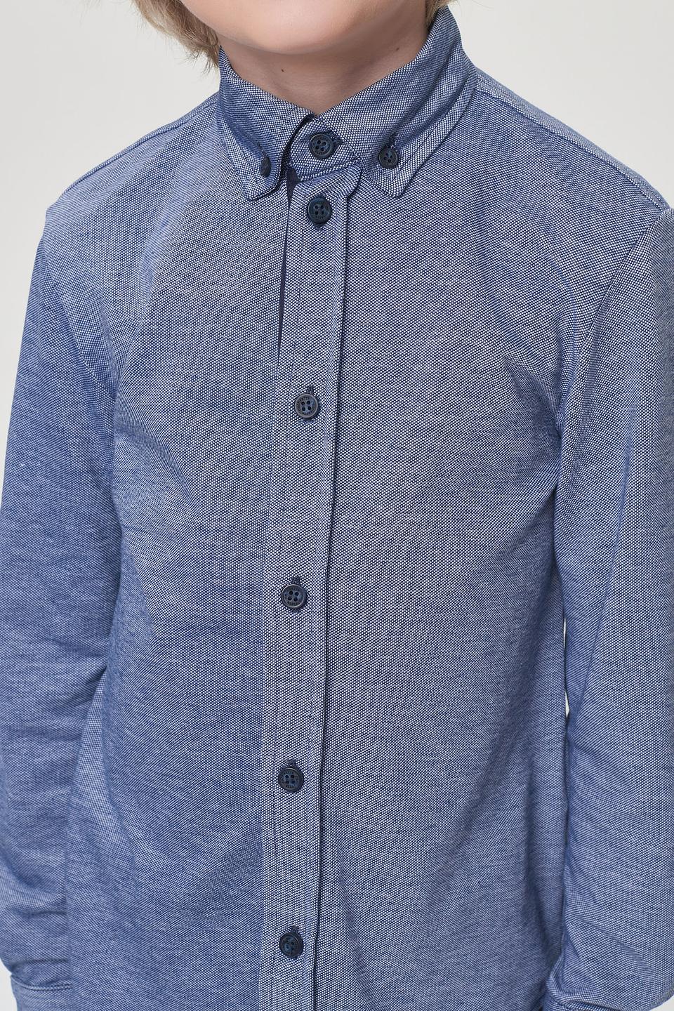 Рубашка Choupette синяя с налокотниками для мальчиков