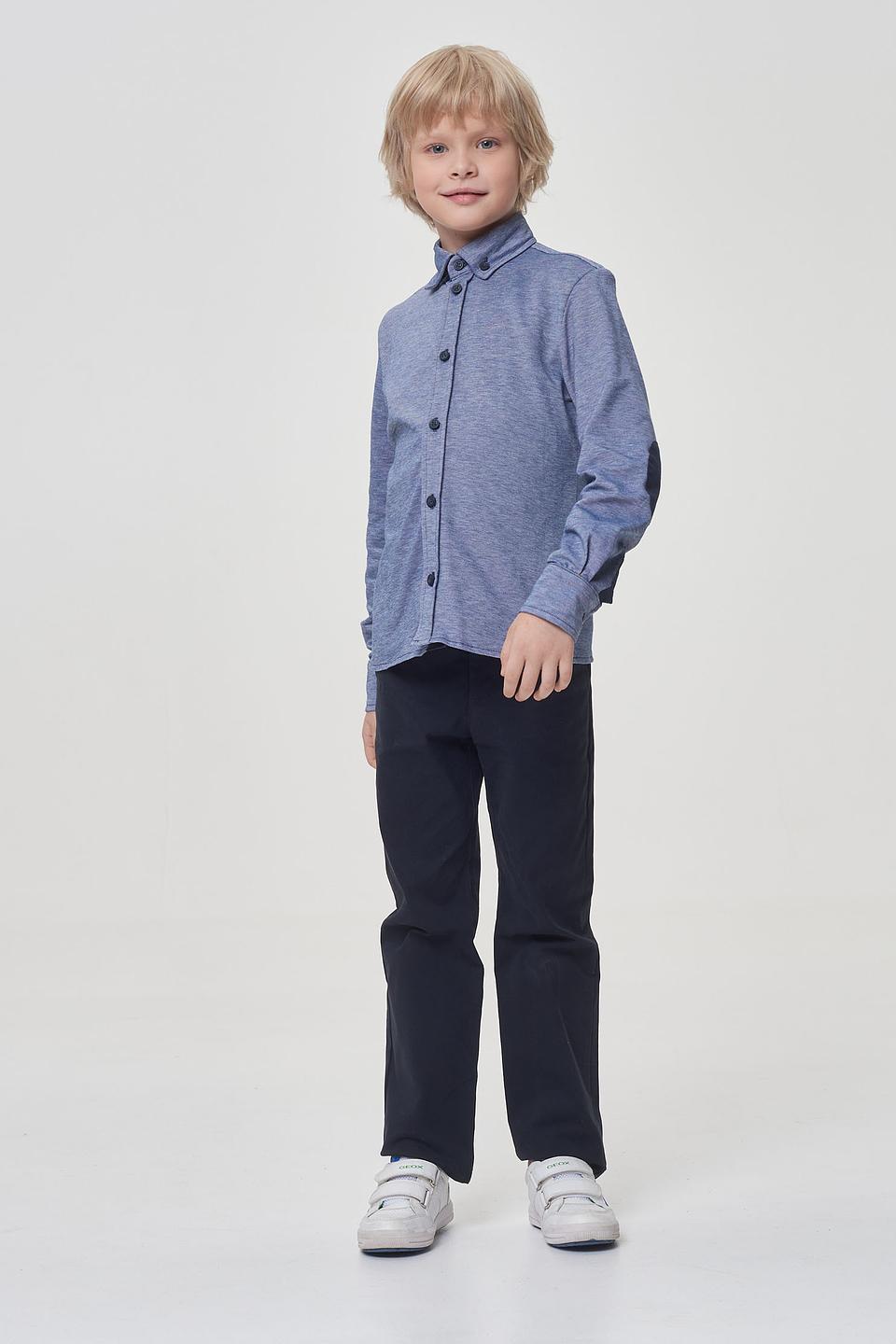 Рубашка Choupette синяя с налокотниками для мальчика