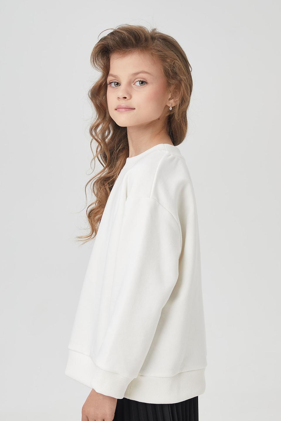 Джемпер Choupette однотонный молочного цвета для девочки