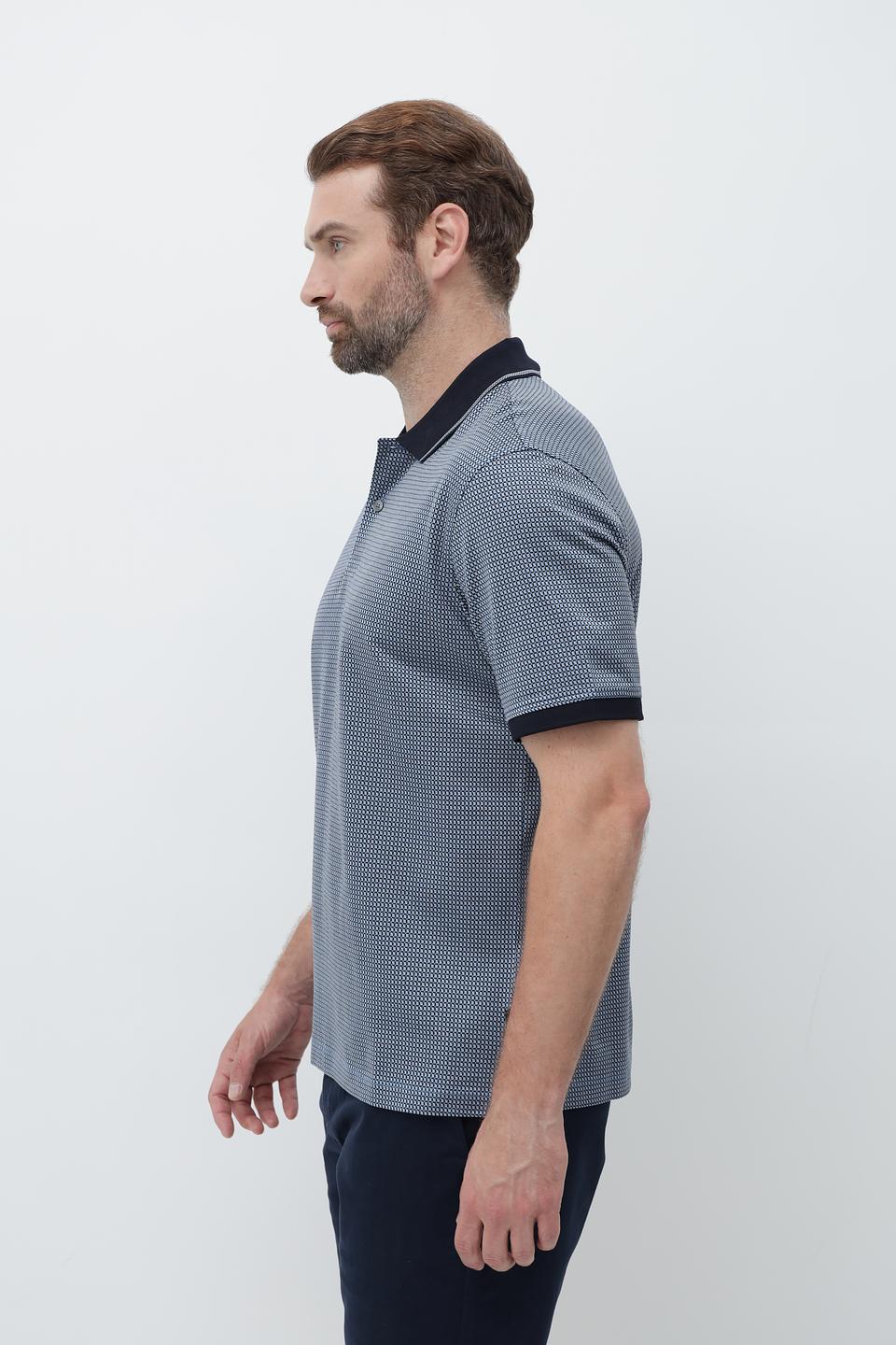 Поло Bugatti с принтом синий