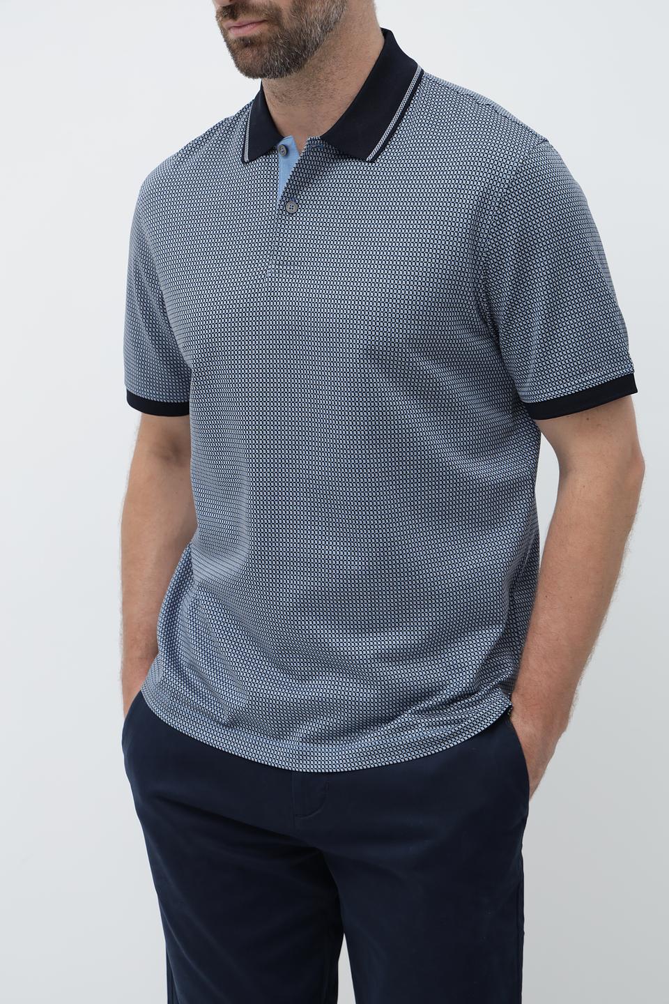 Поло Bugatti с принтом синий