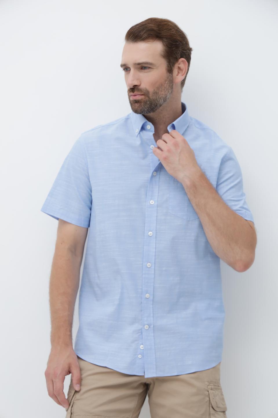 Рубашка кр Bugatti голубая
