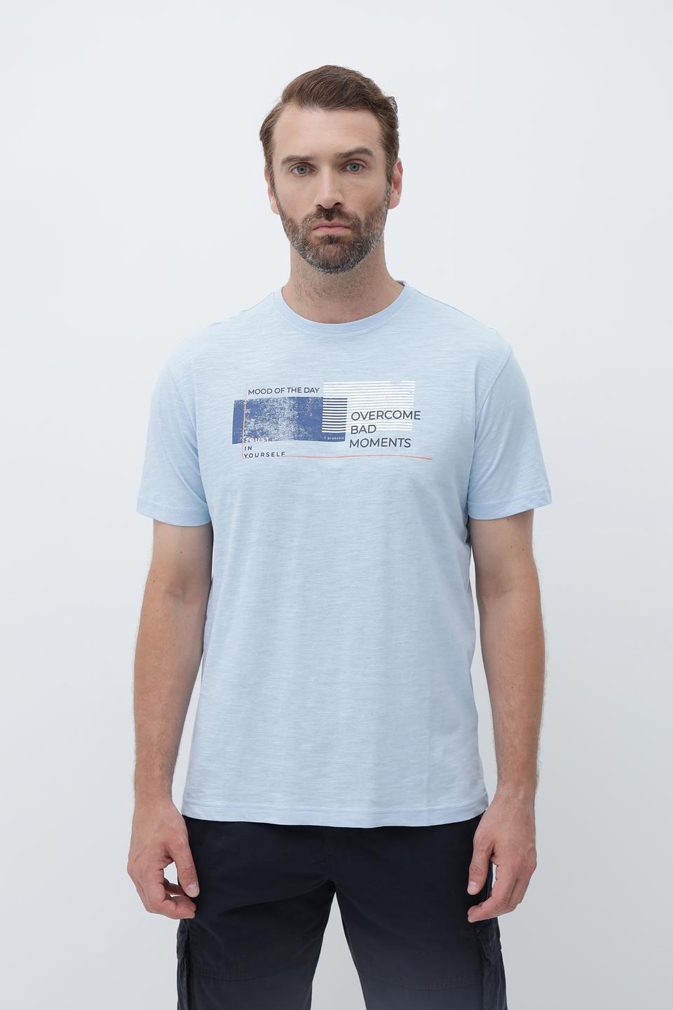 Футболка Granchio с принтом голубой