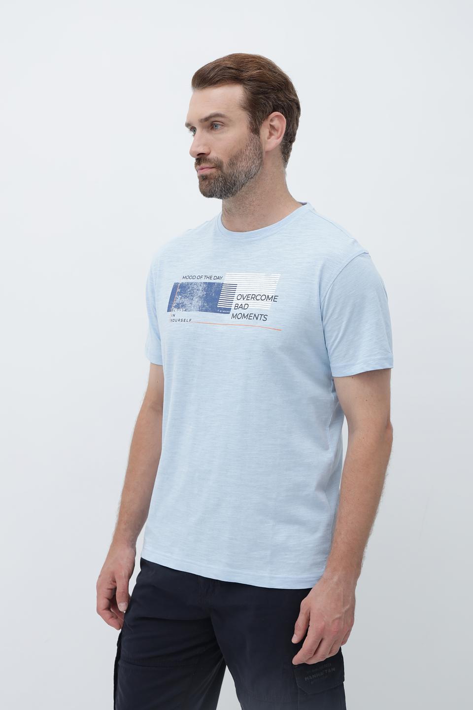 Футболка Granchio с принтом голубой