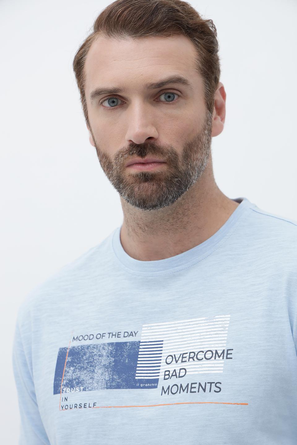 Футболка Granchio с принтом голубой