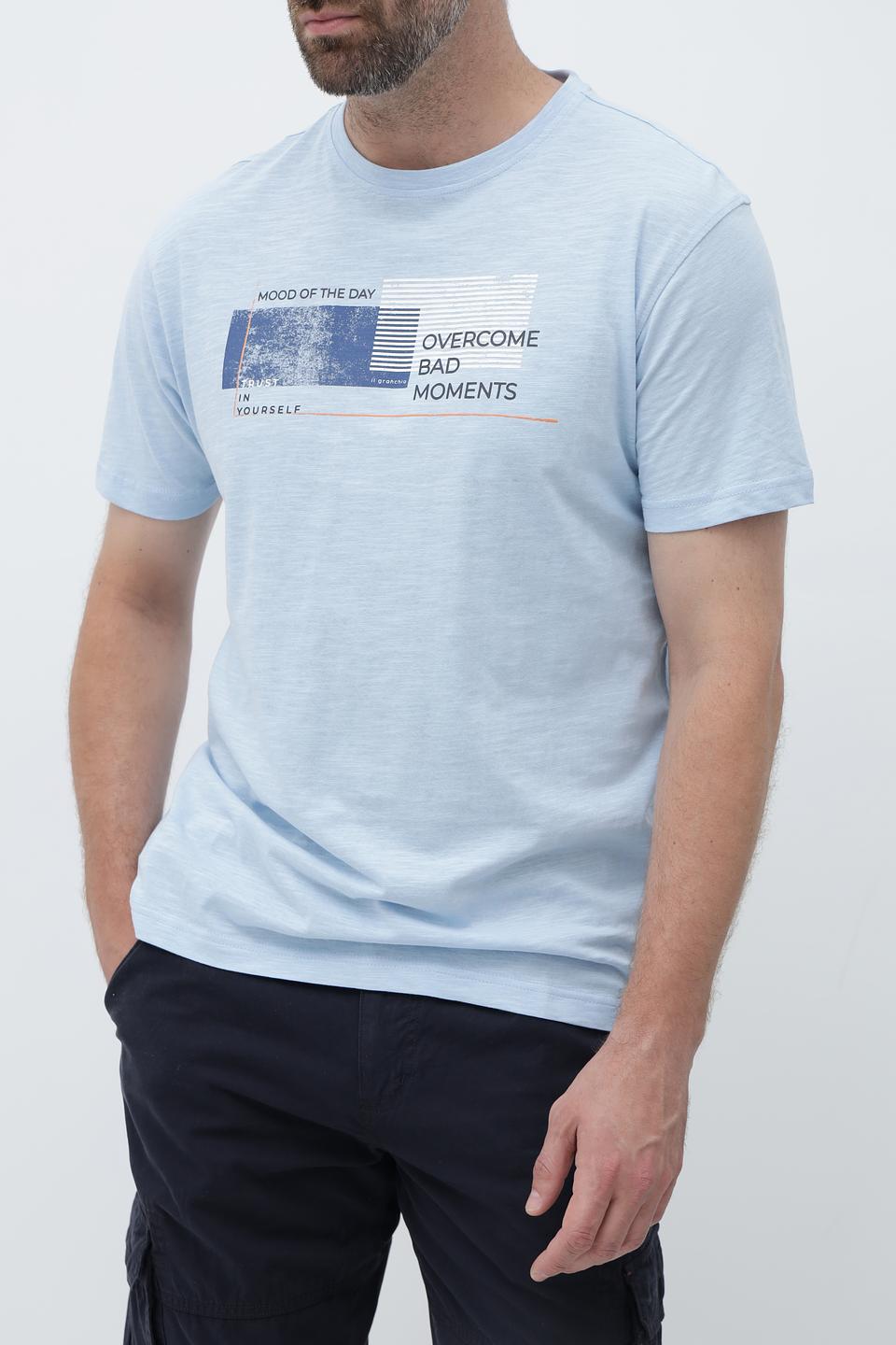 Футболка Granchio с принтом голубой