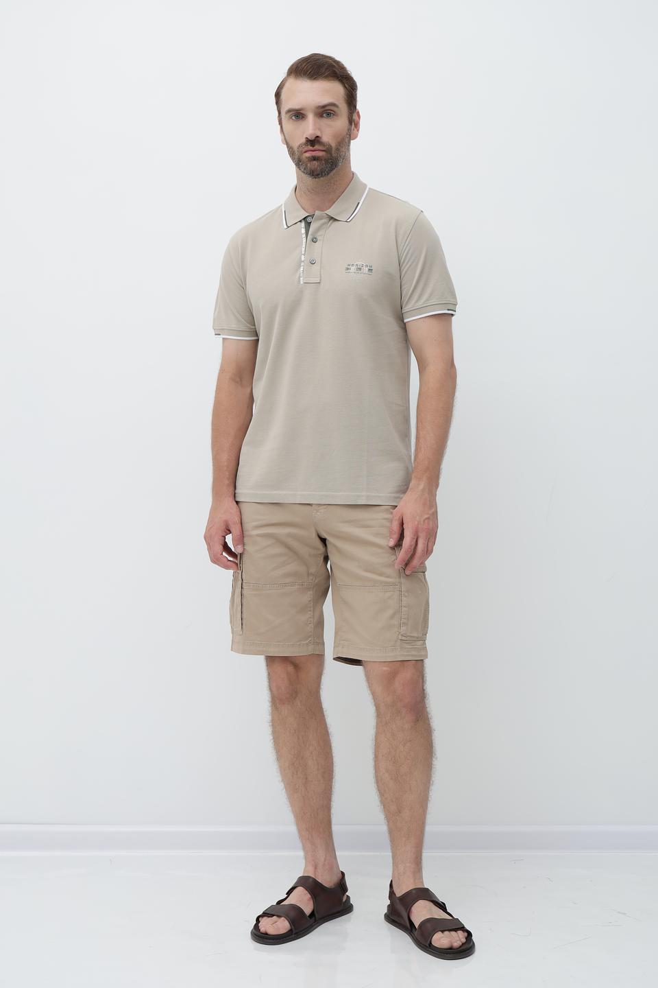 Поло Granchio бежевое с логотипом