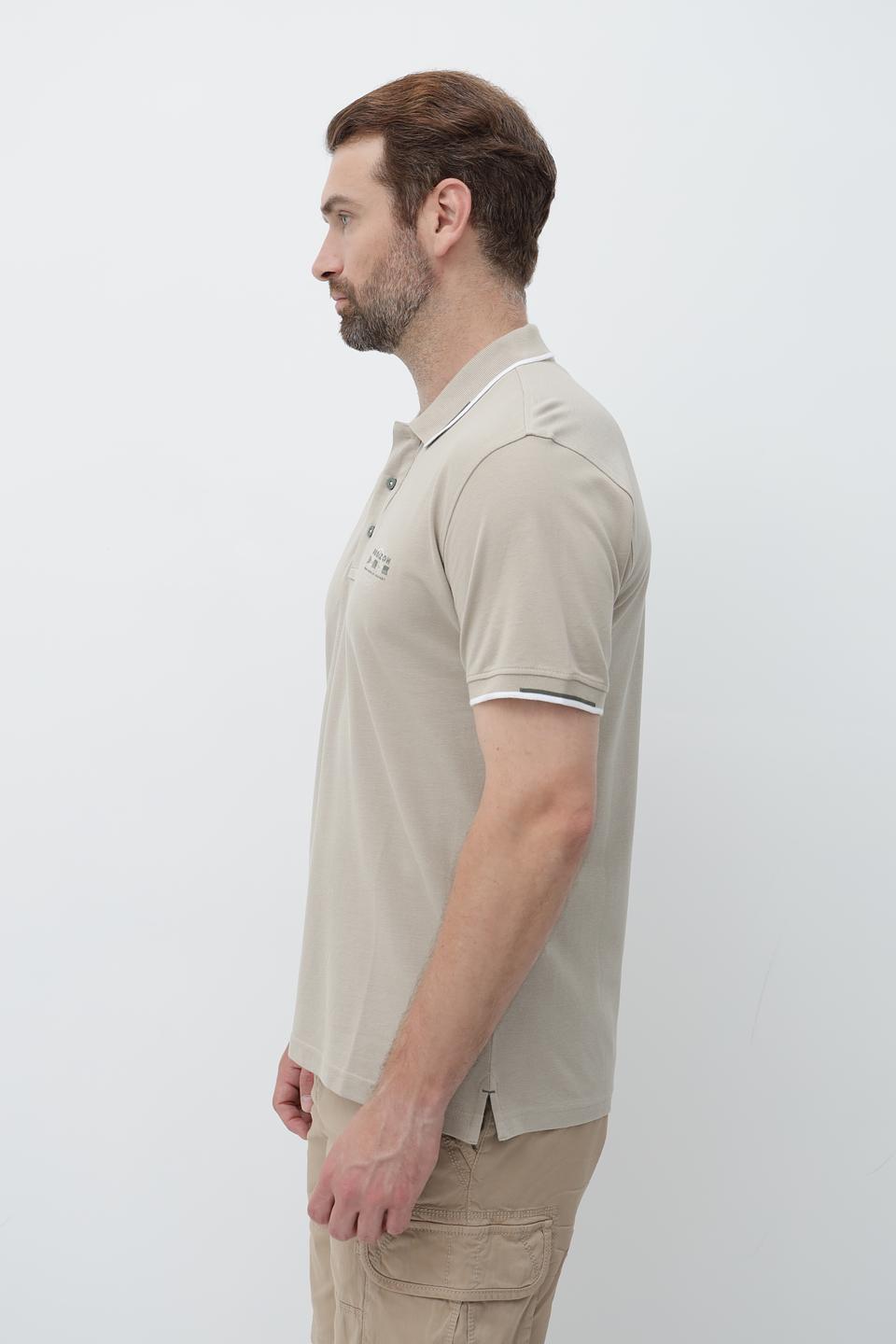 Поло Granchio бежевое с логотипом