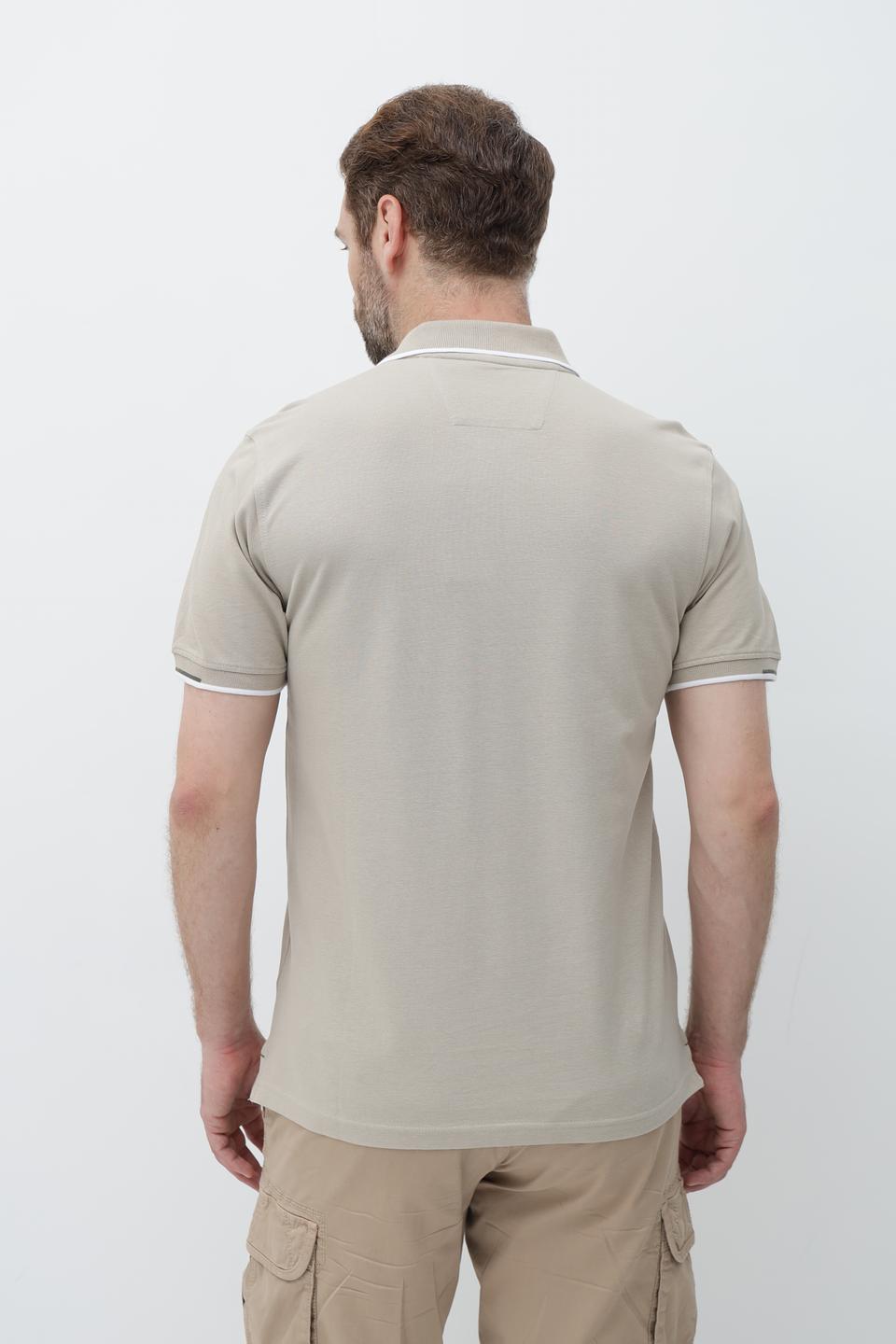 Поло Granchio бежевое с логотипом