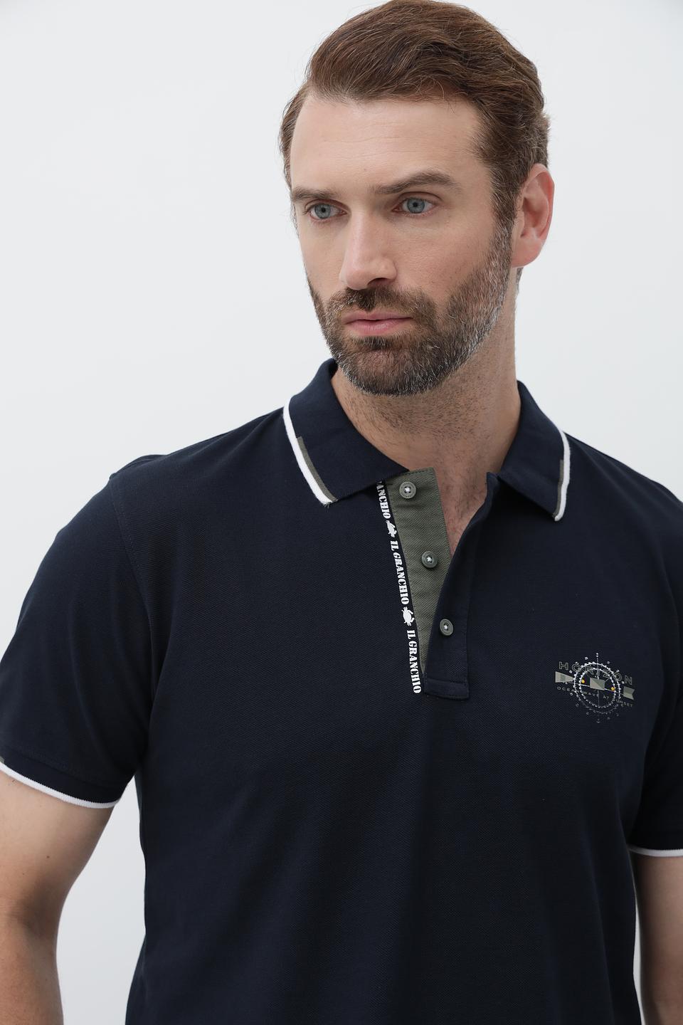 Поло Granchio с логотипом тёмно-синее