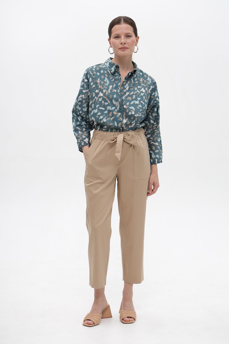 Брюки Betty and Co с поясом бежевые