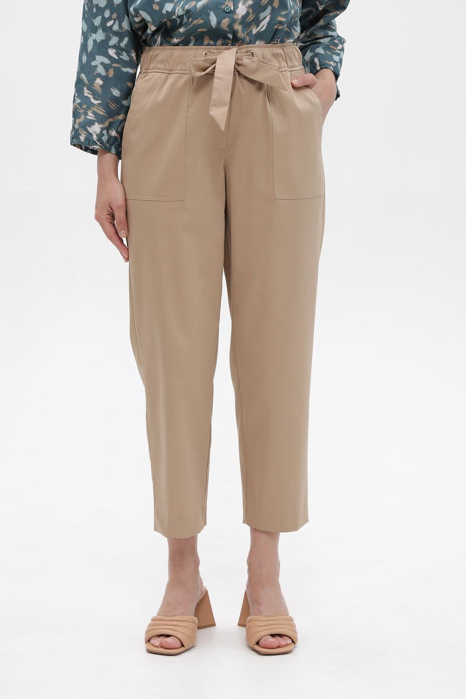 Брюки Betty and Co с поясом бежевые