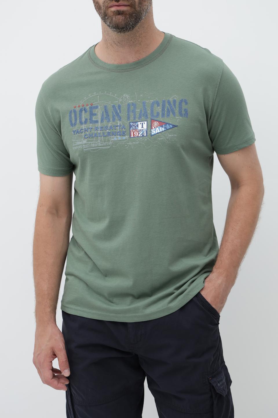 Футболка Sea Barrier хаки с принтом