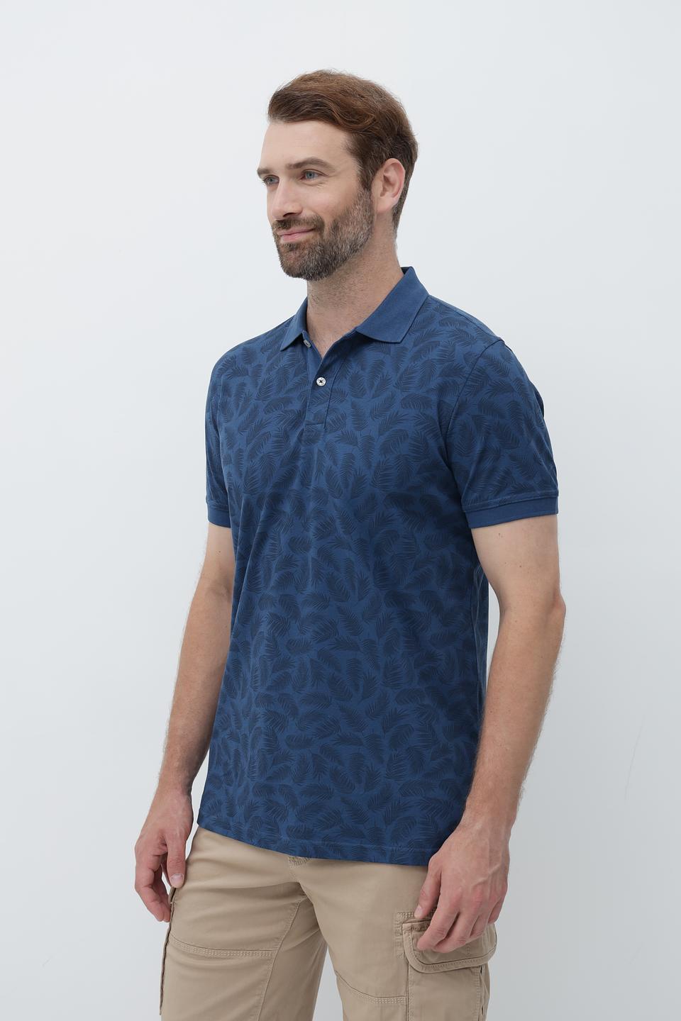Поло Sea Barrier с узором синий