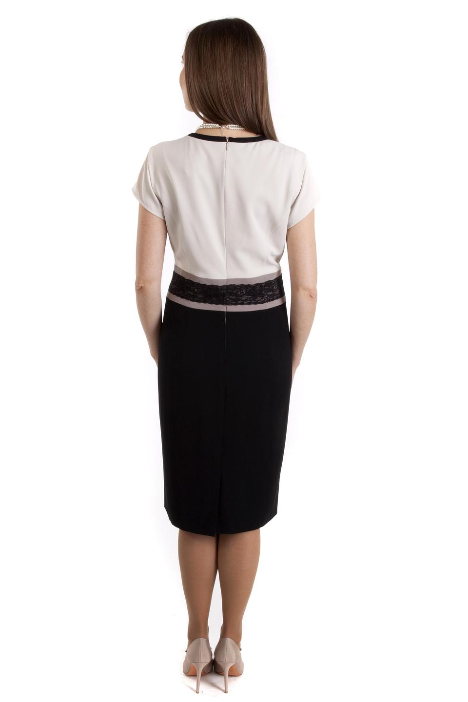 Платье Gerry Weber чёрно-белое с кружевным поясом