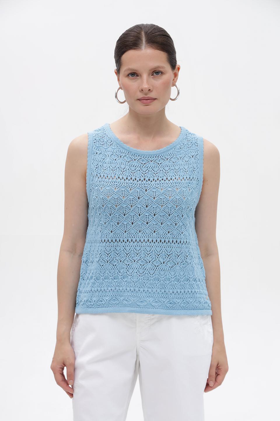 Топ Monari ажурный голубой