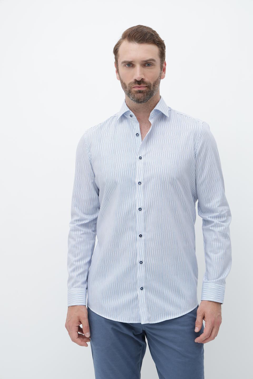 Рубашка Venti в полоску голубую