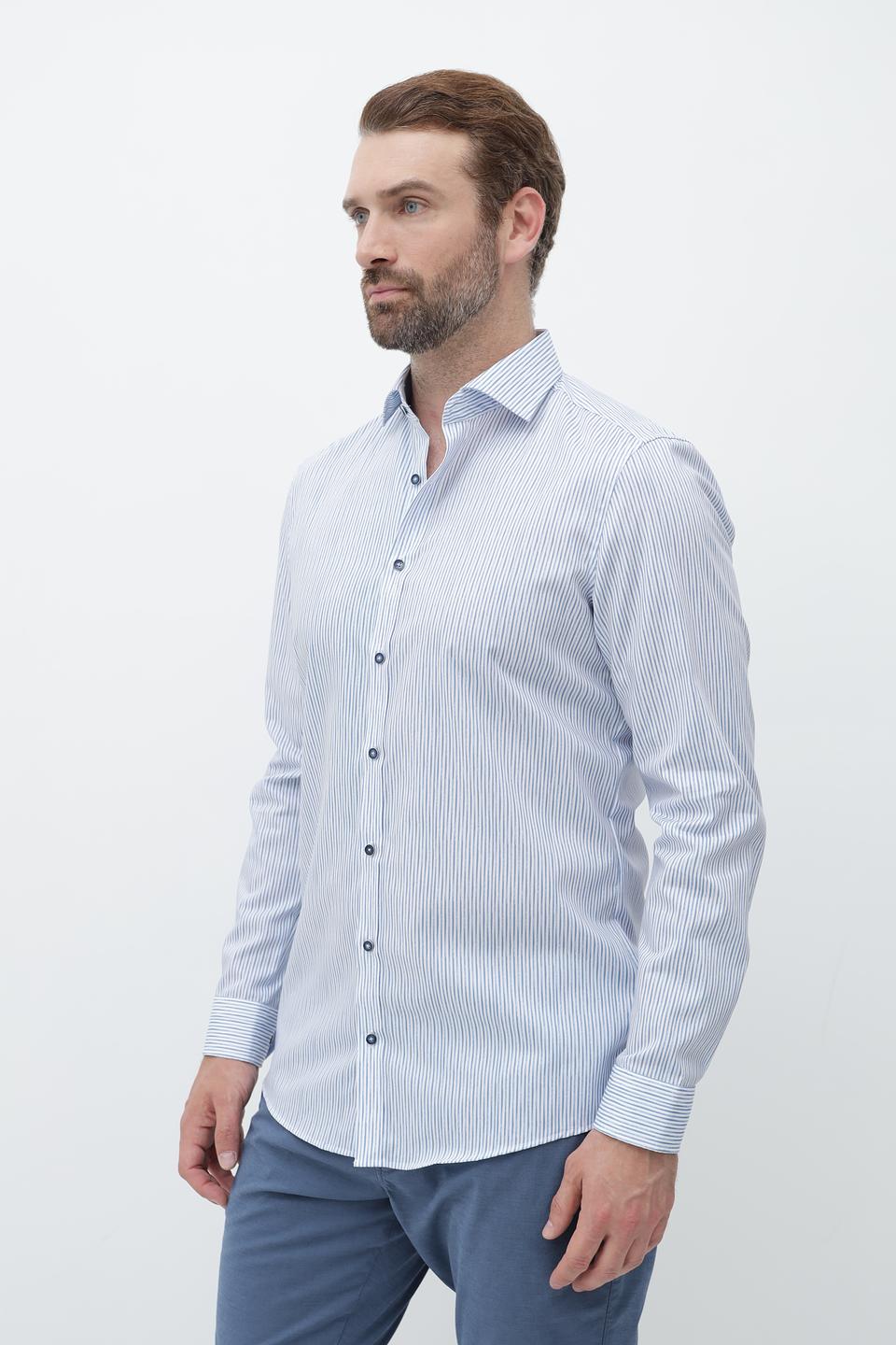Рубашка Venti в полоску голубую