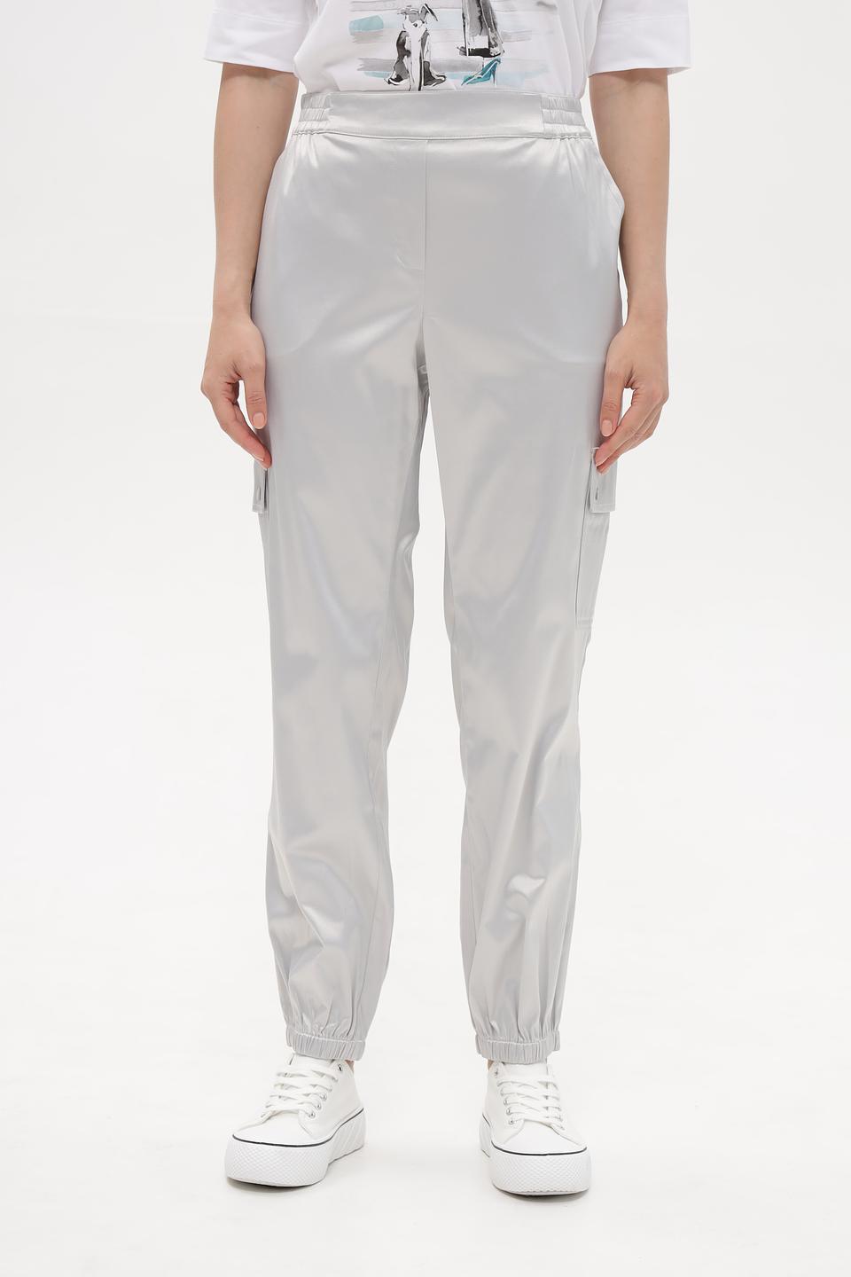 Брюки кэжуал Lebek серебристые