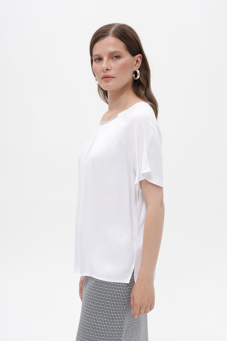 Блуза Bianca с оборками белый