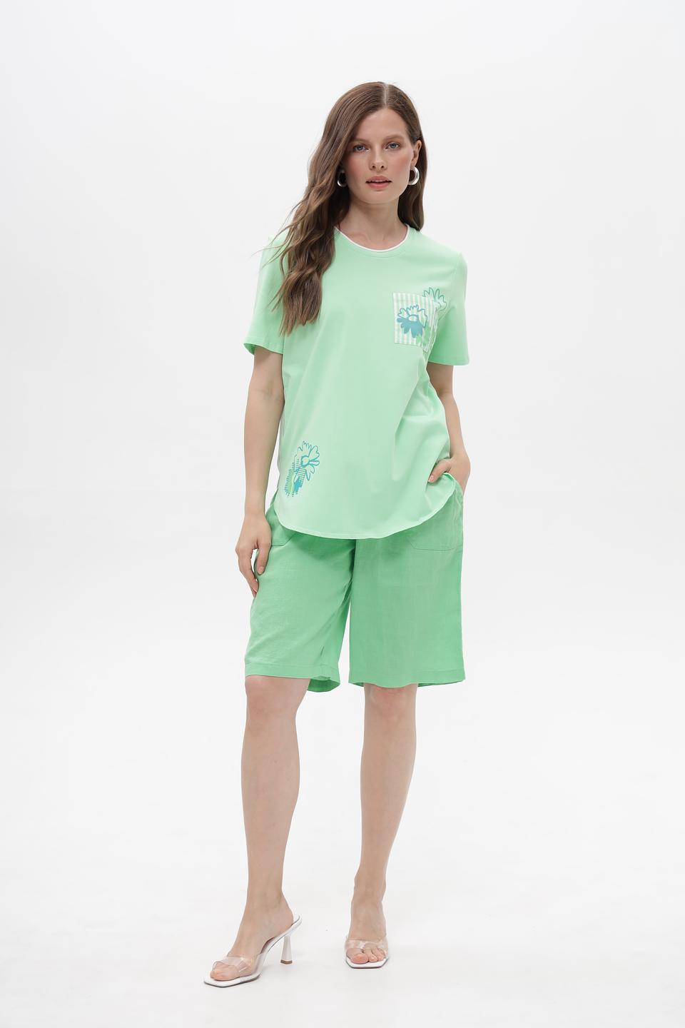 Шорты Lebek льняные мятные