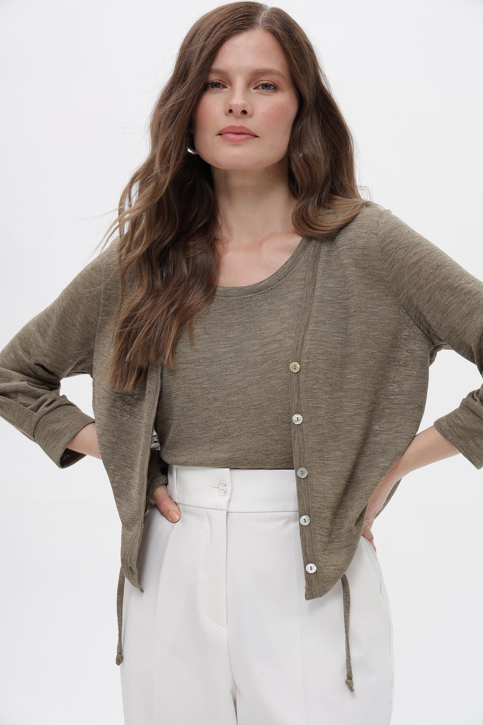 Жакет Bianca с завязками хаки