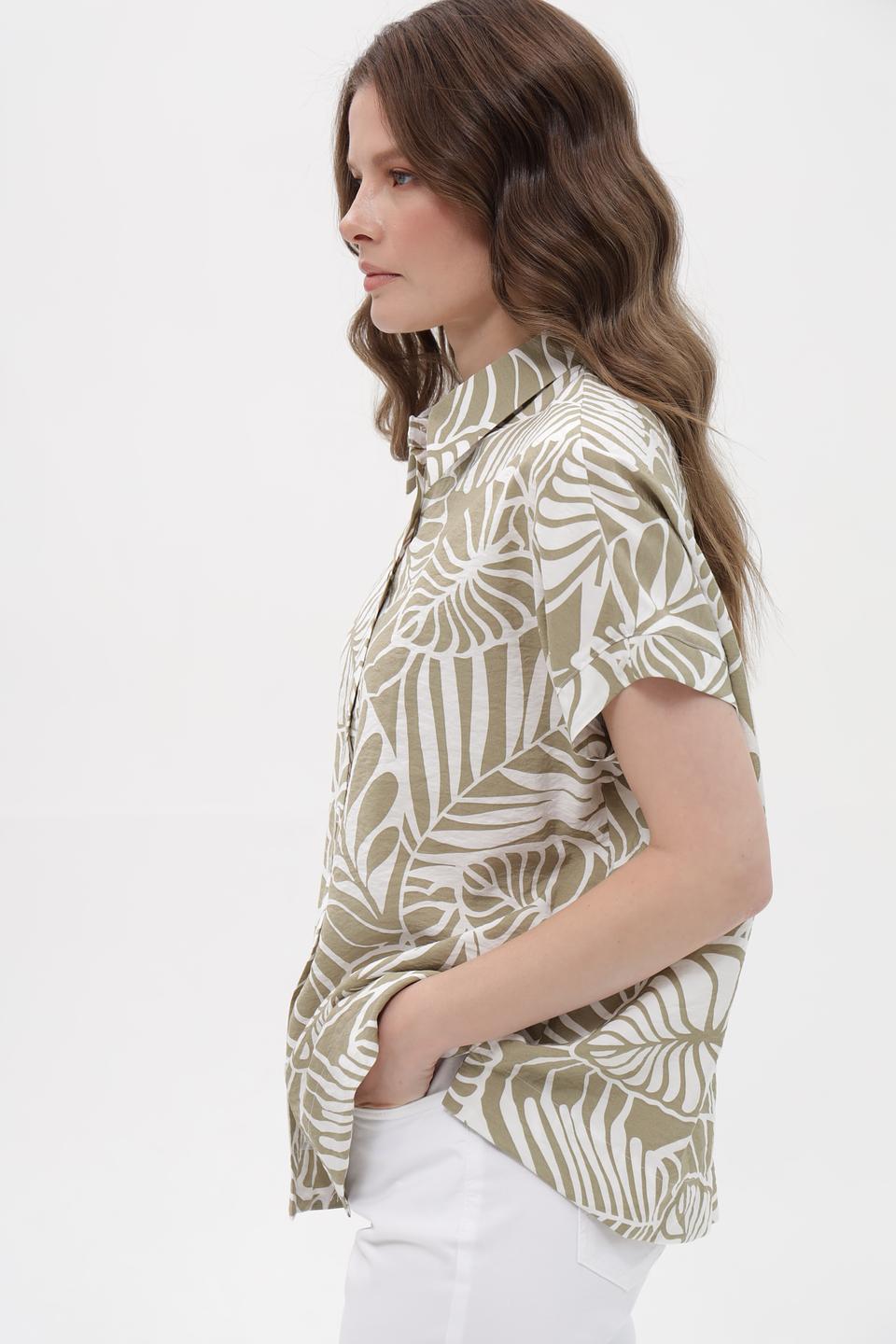 Блуза Bianca с тропическим принтом