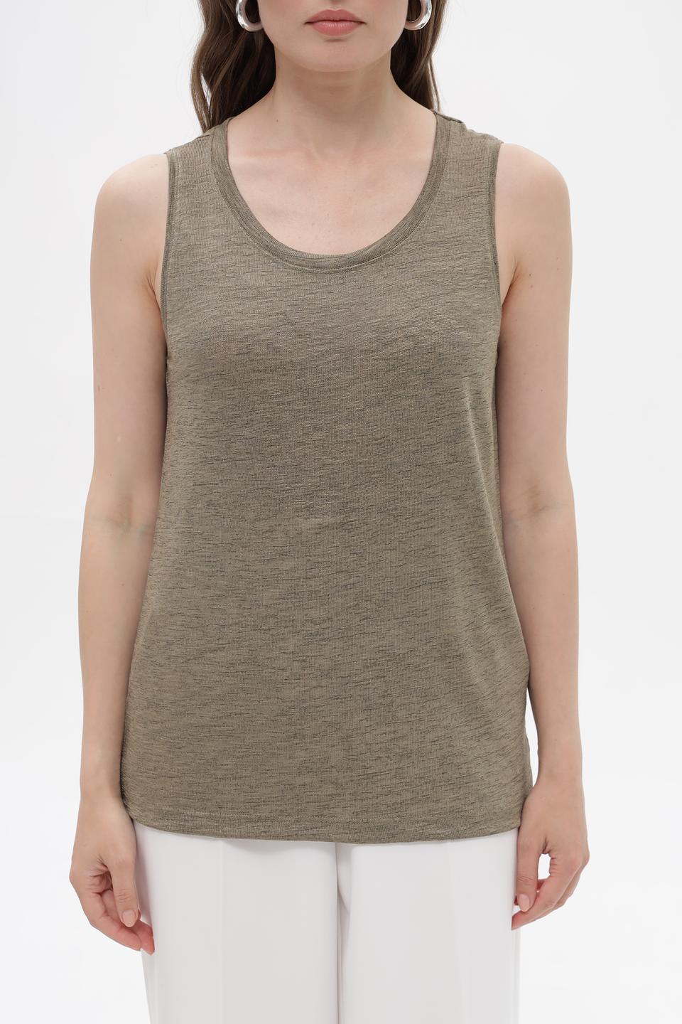 Топ Bianca хаки без рукавов