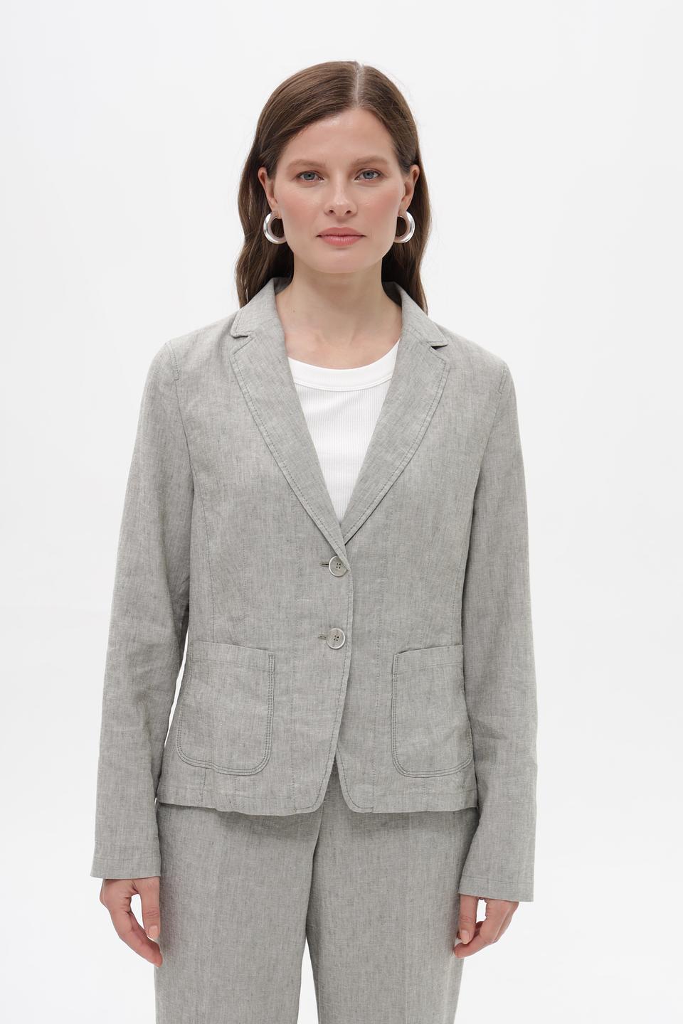 Жакет Bianca серый льняной