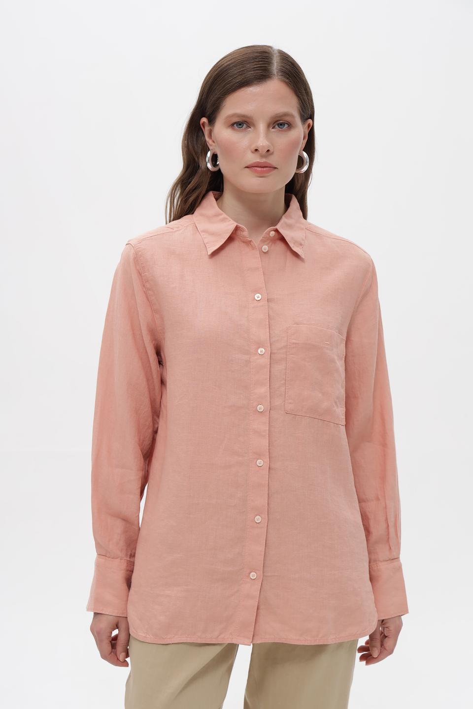 Блуза Marc O Polo из льна персикового цвета