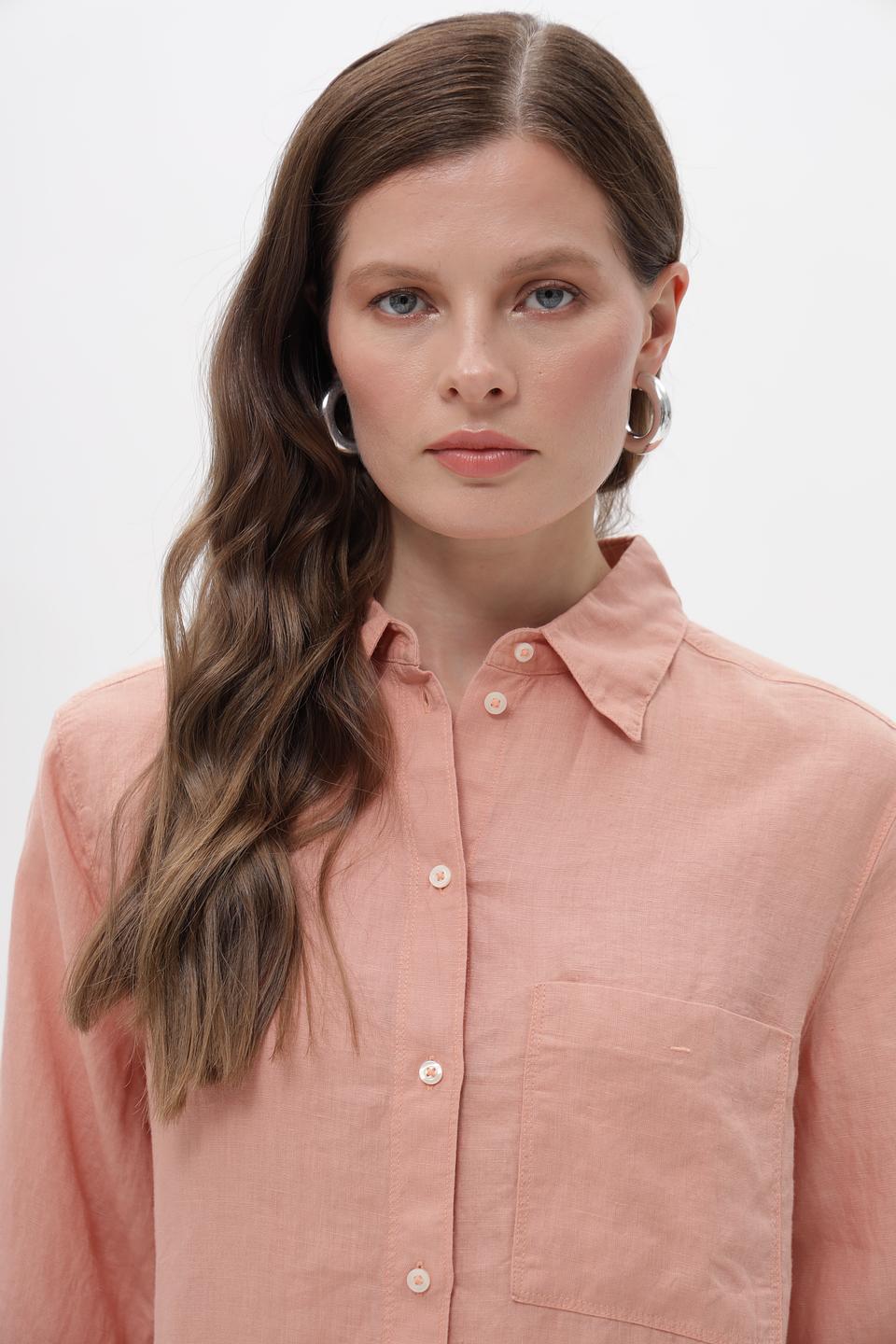 Блуза Marc O Polo из льна персикового цвета