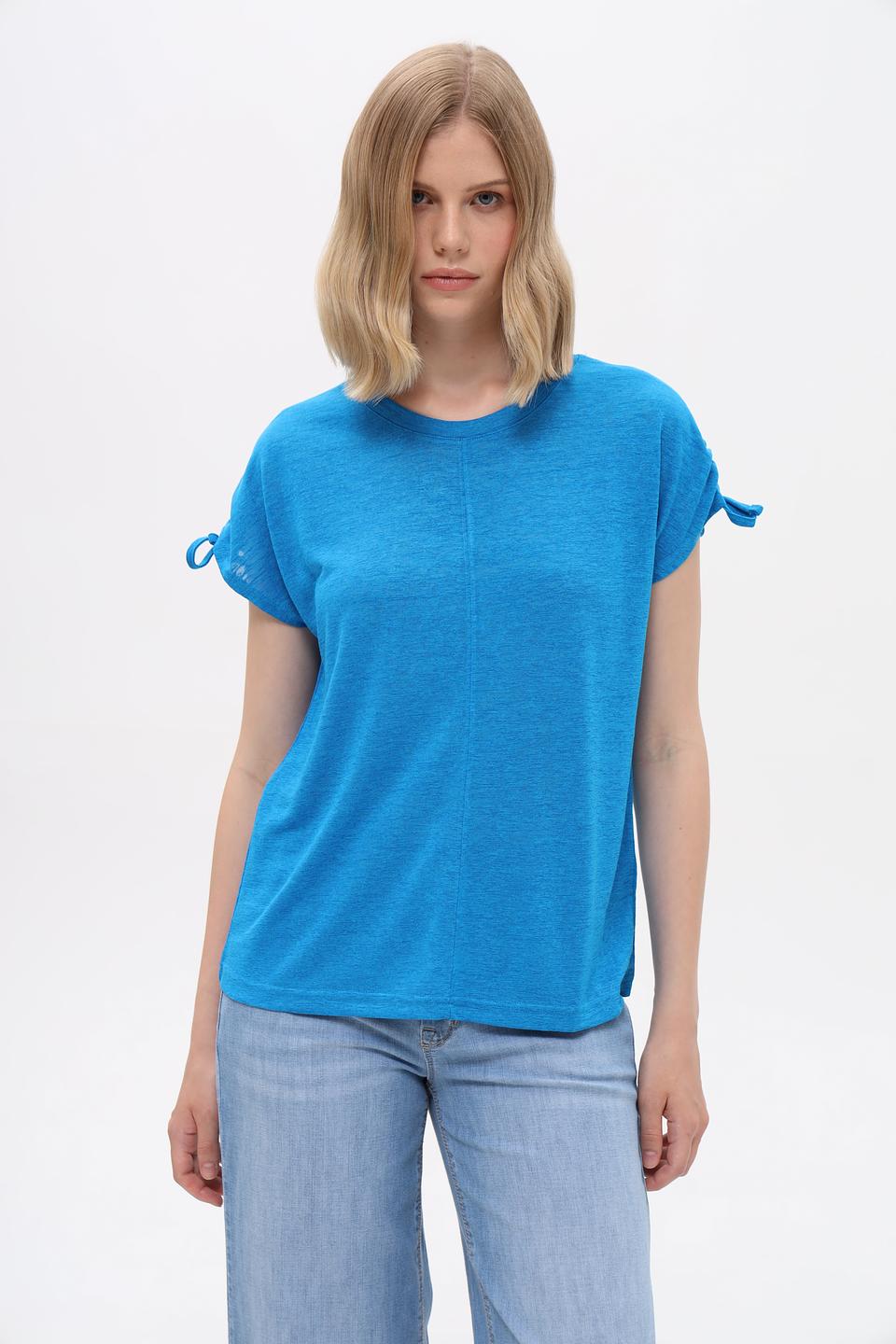 Блузка Broadway с завязками голубая