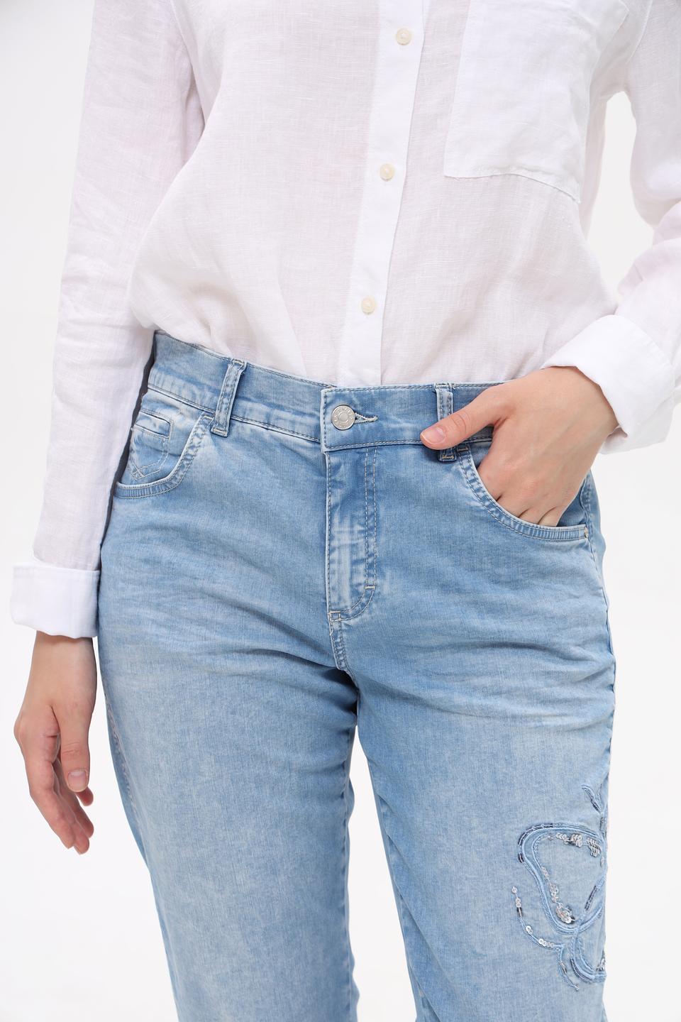 Джинсы Angels с бабочками голубые