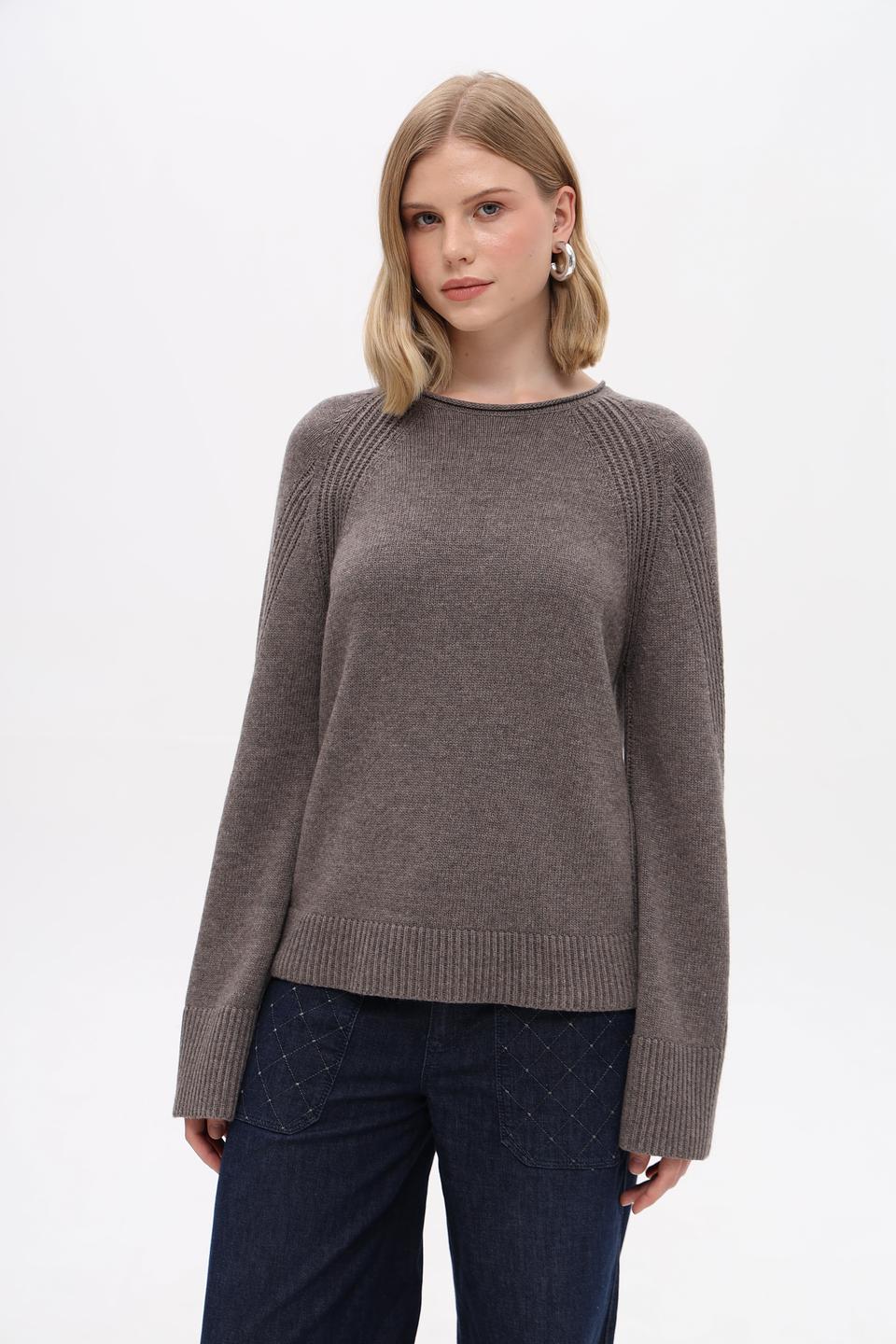 Пуловер Pezzo женский серо-коричневый