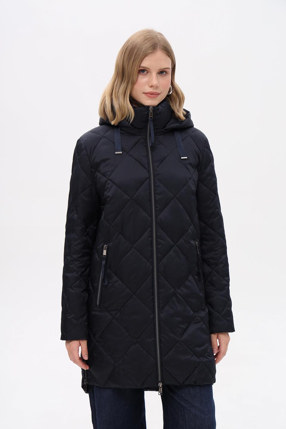 Пальто стеганое Pezzo темно-синее