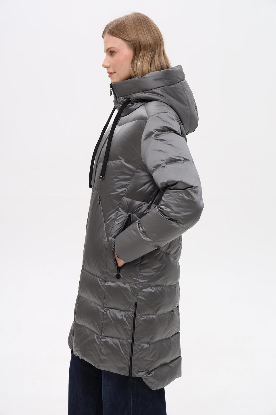 Пальто Pezzo стеганое серое